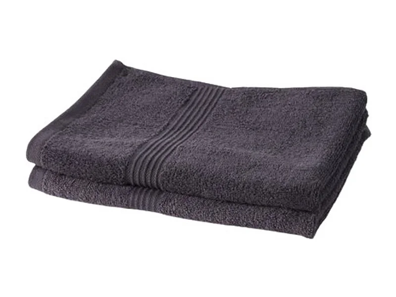 2 asciugamani 50 x 90 cm 100% cotone colore antracite