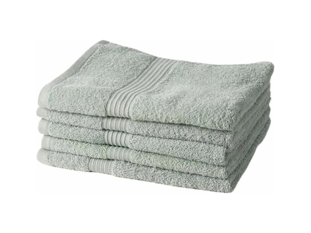 5 draps de bain en coton 70 x 130 cm - vert céladon