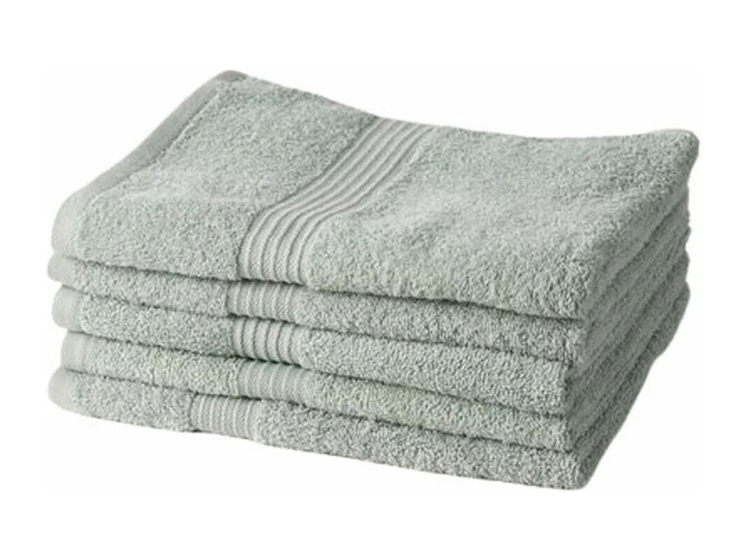 5 draps de bain en coton 70 x 130 cm - vert céladon