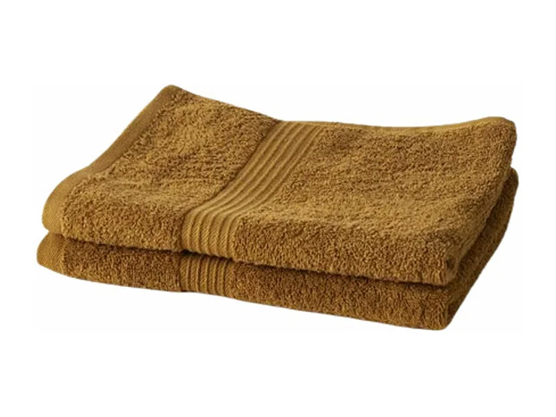 Set van 2 Badhanddoeken 100% Katoen 50x90 cm - Brons