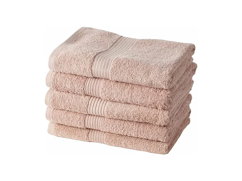 5 draps de bain 70 x 130 cm 100% Coton coloris rose
