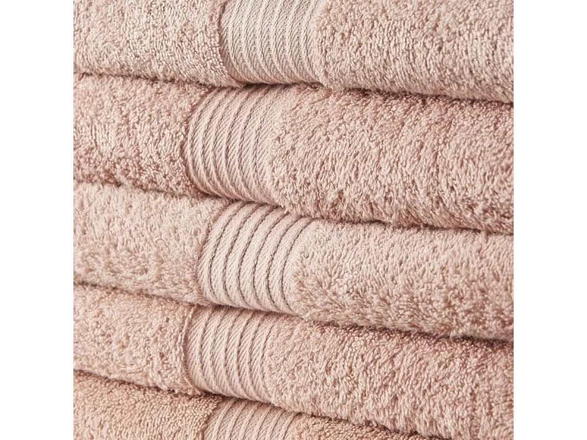 5 draps de bain 70 x 130 cm 100% Coton coloris rose