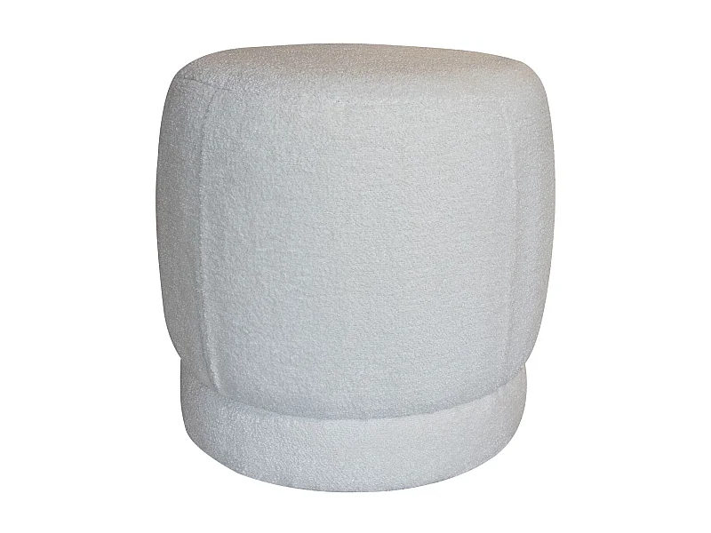 Now's Home - Pouf En Tissu Bouclette Blanc 41,5x41,5x40cm Malo