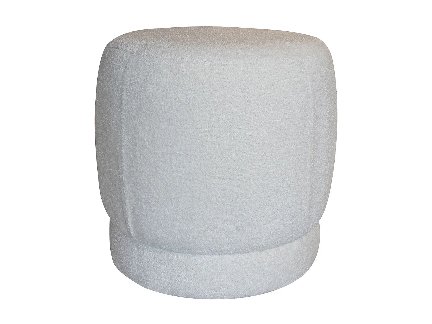 Now's Home - Pouf En Tissu Bouclette Blanc 41,5x41,5x40cm Malo