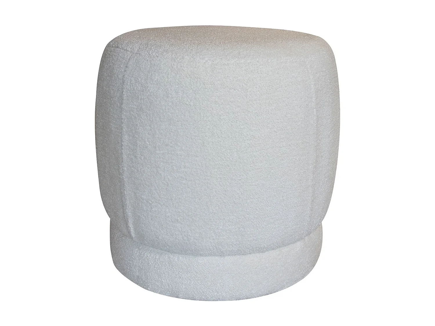 Now's Home - Pouf En Tissu Bouclette Blanc 41,5x41,5x40cm Malo