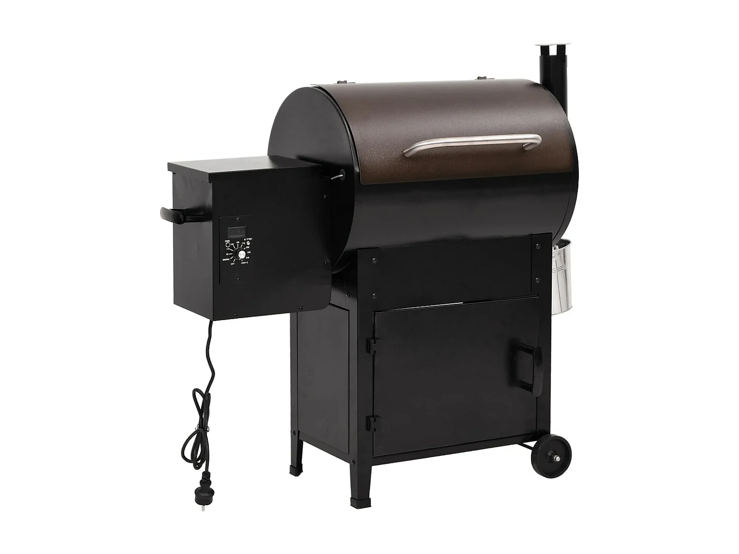 Pelletgrill met schoorsteen zwart 104 cm ijzer