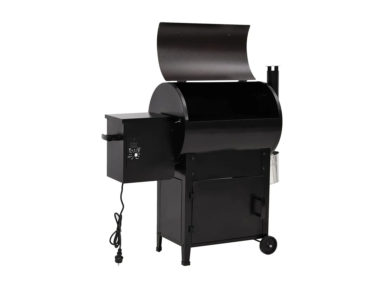 Pelletgrill met schoorsteen zwart 104 cm ijzer