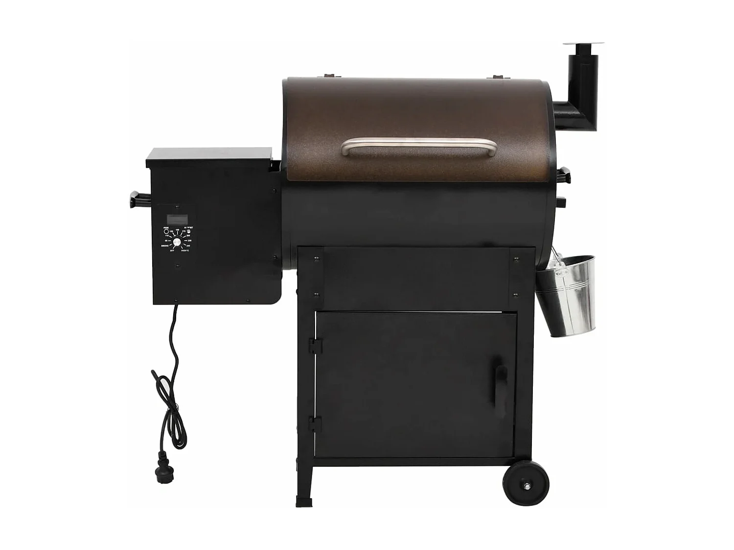Pelletgrill met schoorsteen zwart 104 cm ijzer
