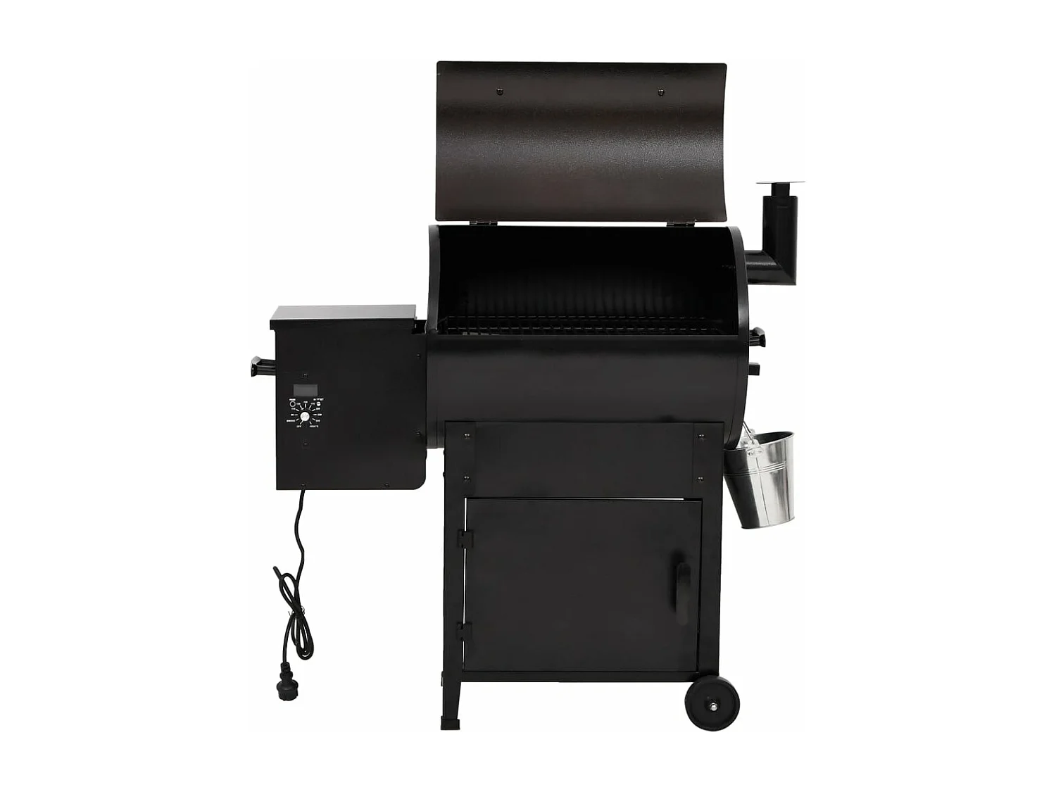 Pelletgrill met schoorsteen zwart 104 cm ijzer