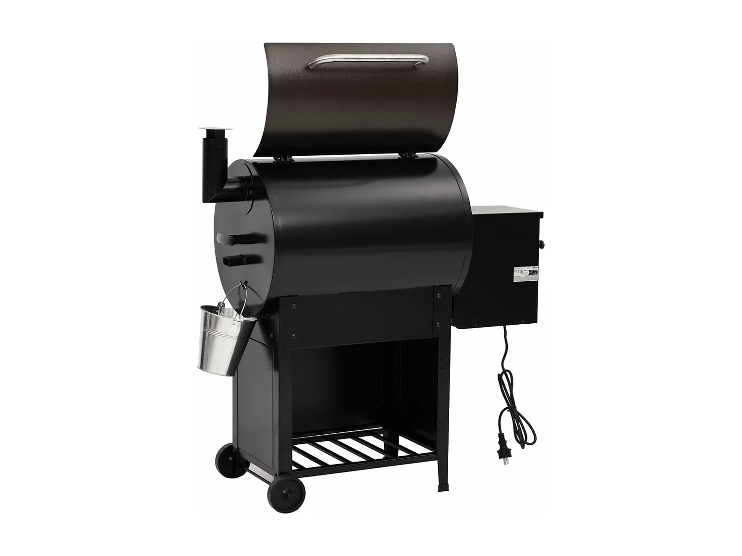 Pelletgrill met schoorsteen zwart 104 cm ijzer