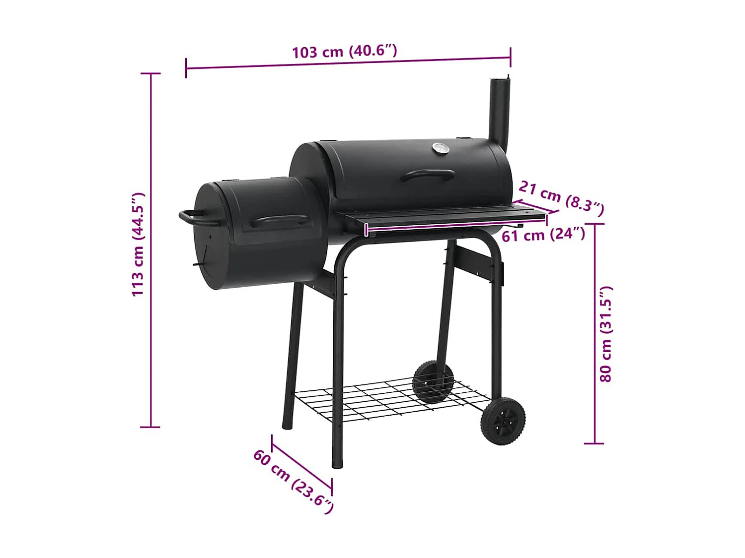 Barbecue fumoir classique au charbon