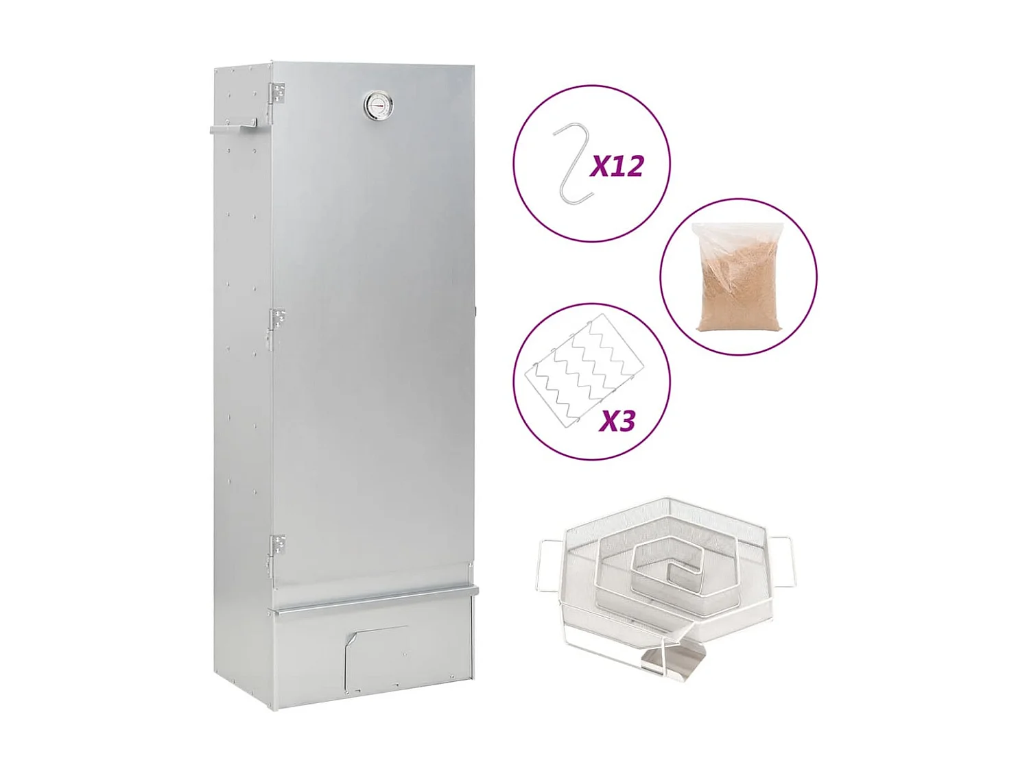 Forno para churrasco, defumador, gerador de fumaça fria, aço galvanizado