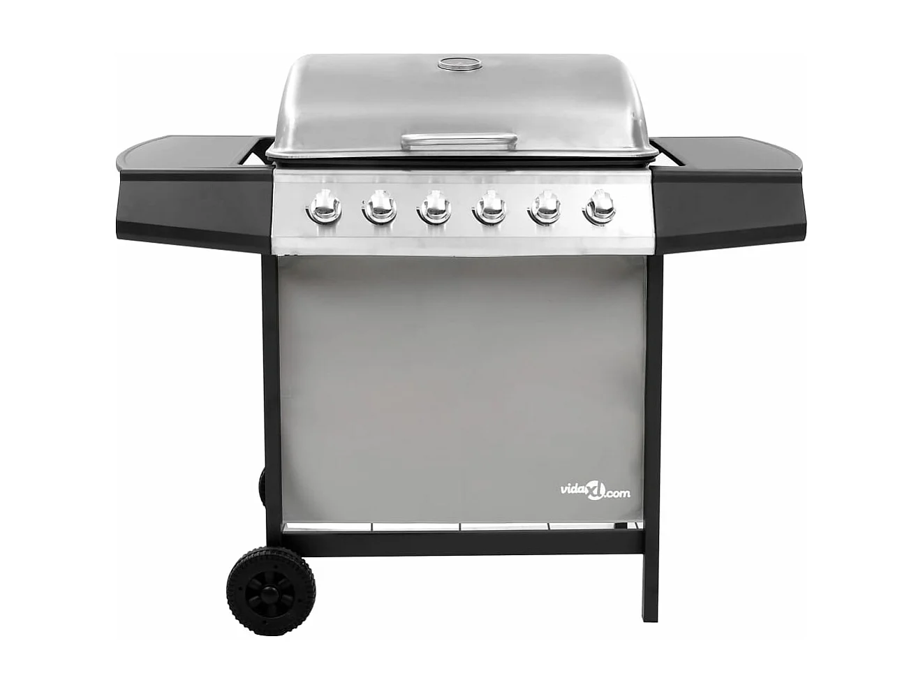 Barbecue gril à gaz avec 6 br?leurs Noir et argenté