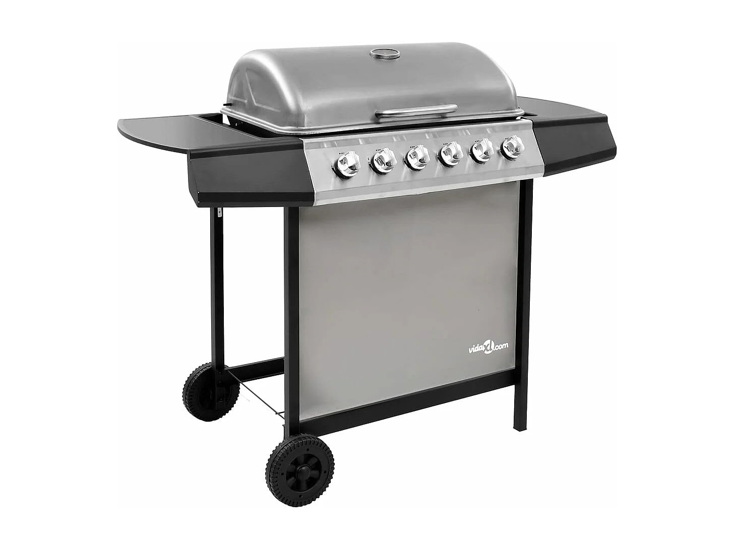 Barbecue gril à gaz avec 6 br?leurs Noir et argenté