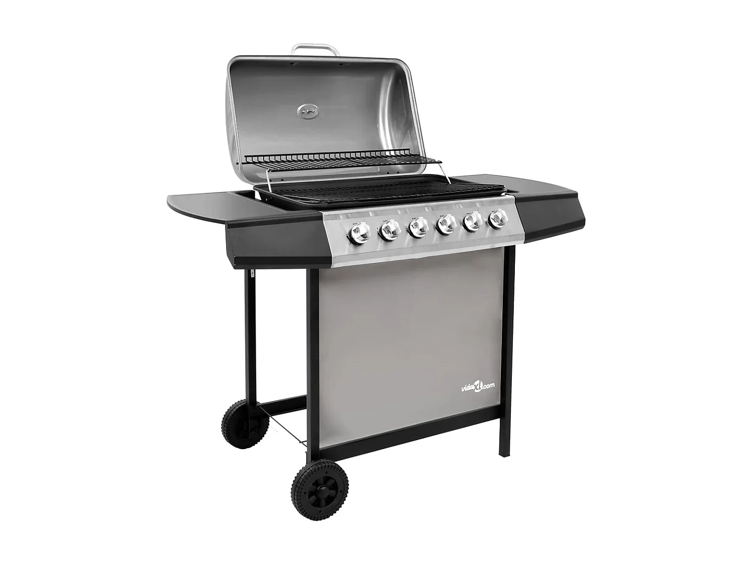 Barbecue gril à gaz avec 6 br?leurs Noir et argenté