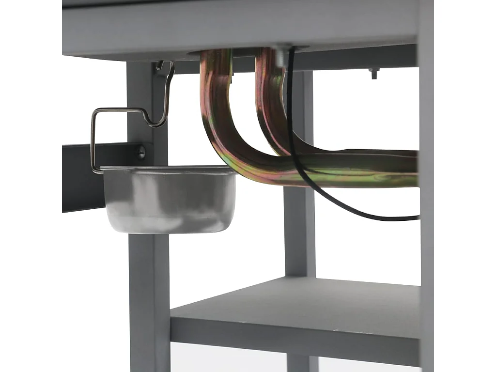 Barbecue à gaz avec tablette à 3 couches Noir et argenté