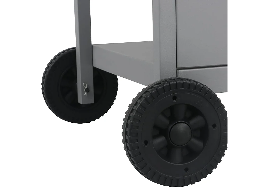 Barbecue à gaz avec tablette à 3 couches Noir et argenté