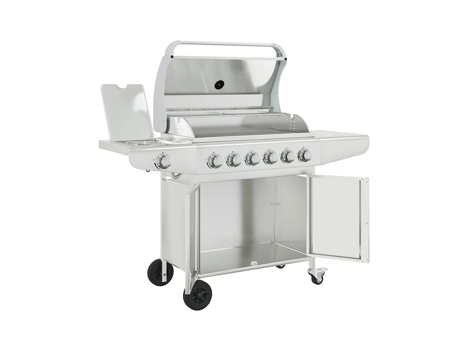 Barbecue à gaz avec 7 br?leurs argent acier inoxydable