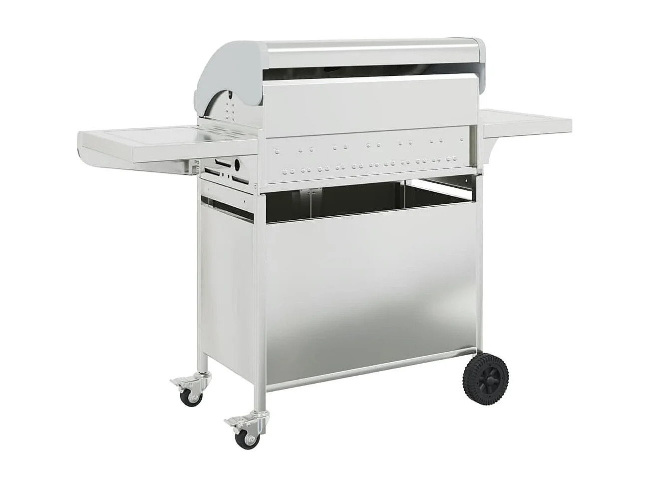 Barbecue a gas con 7 bruciatori in acciaio inox argentato