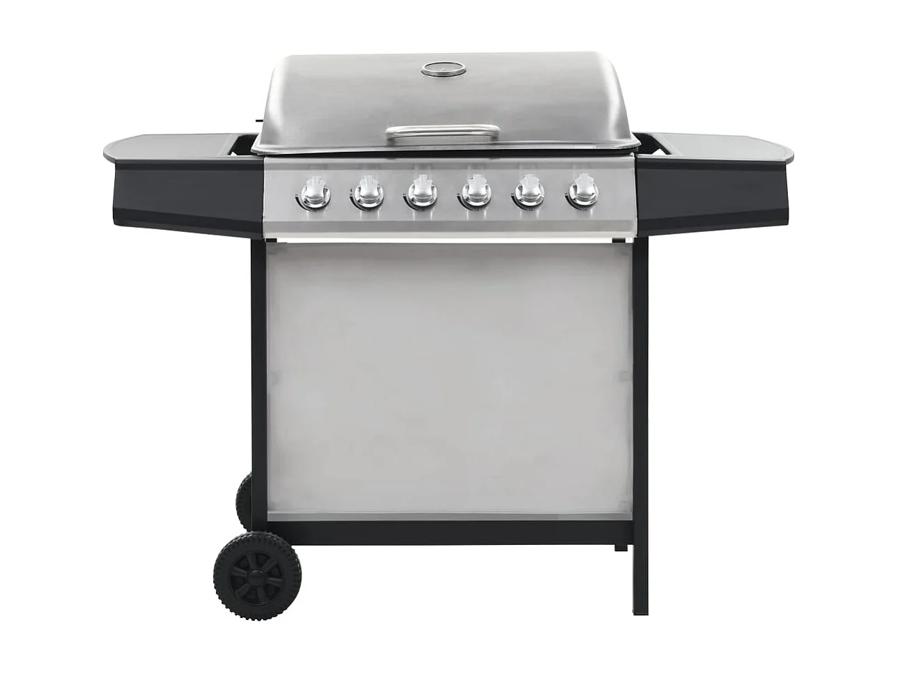 Barbecue au gaz avec 6 zones de cuisson Inox Argenté