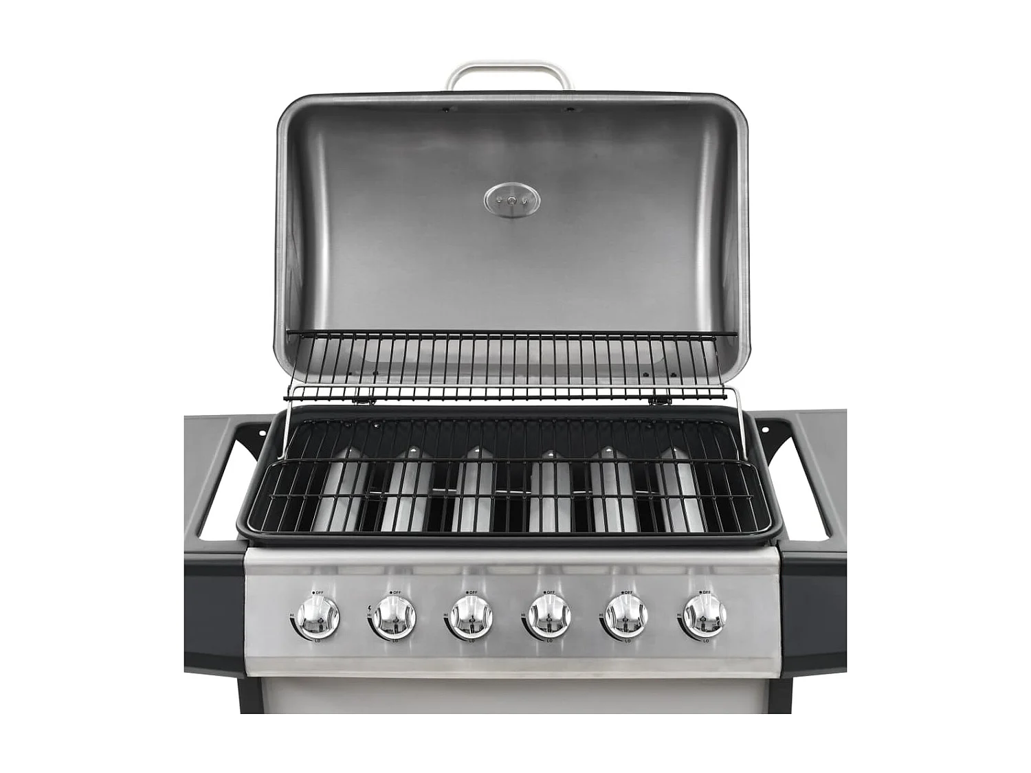 Barbecue au gaz avec 6 zones de cuisson Inox Argenté