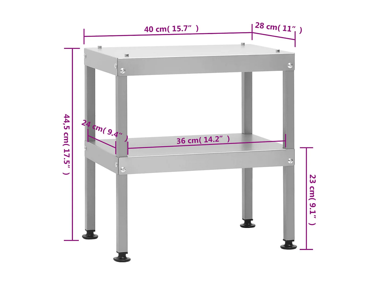 Table pour fumoir à four 40x28x44,5 cm acier galvanisé