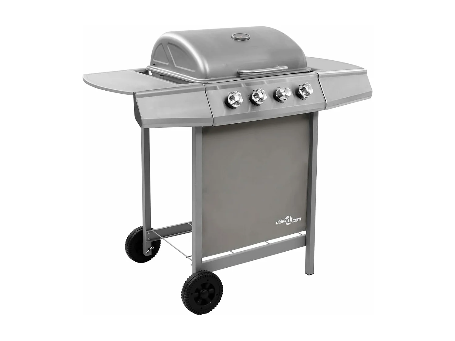 Barbecue gril à gaz avec 4 br?leurs argenté