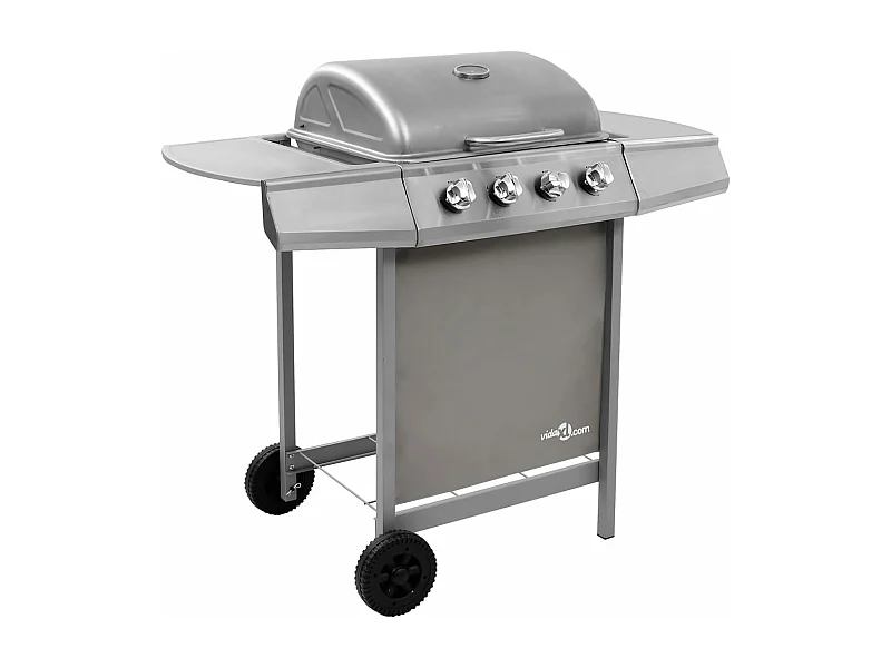 Barbecue gril à gaz avec 4 br?leurs argenté
