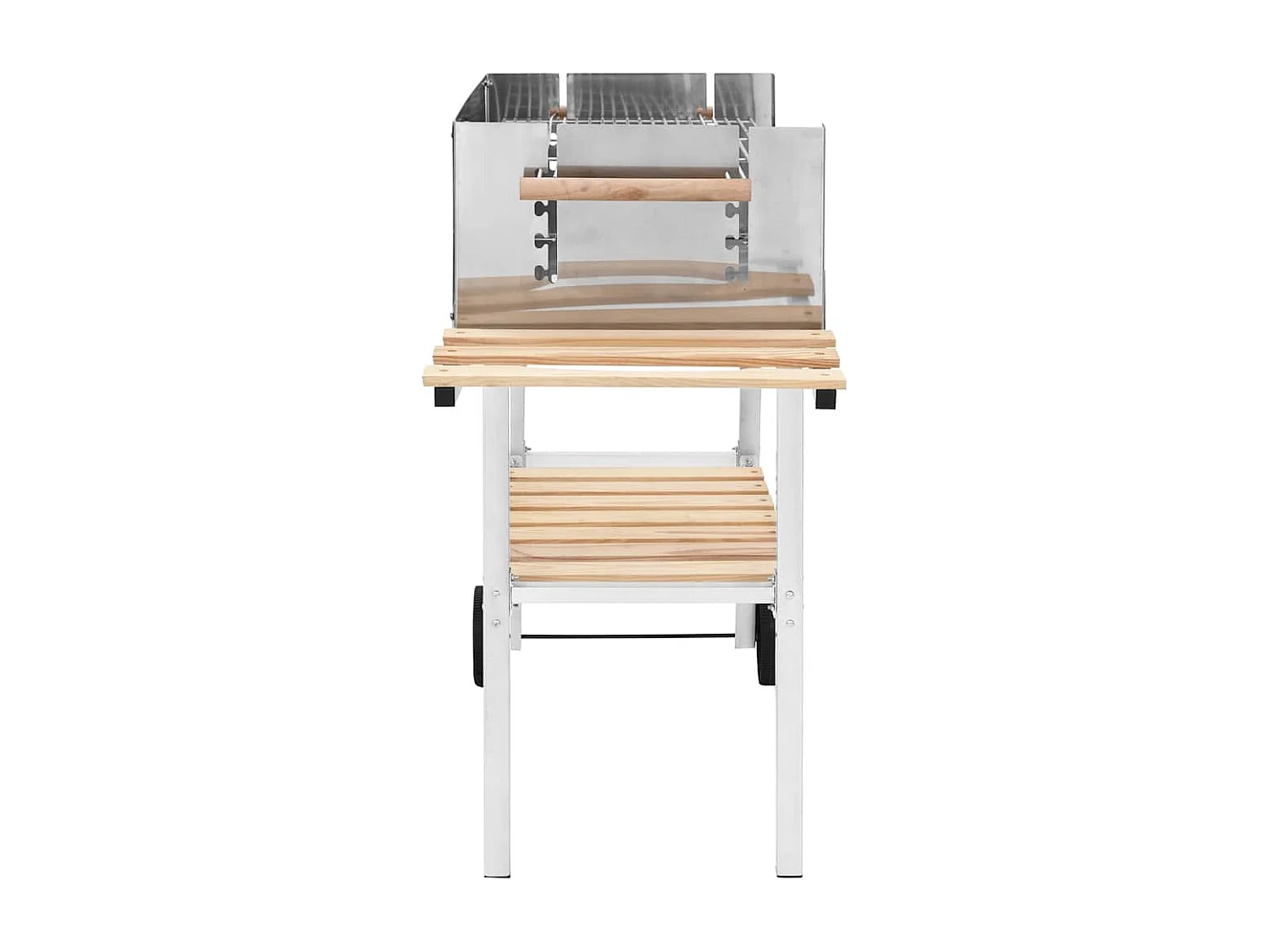 Barbecue au charbon sur chariot Acier inoxydable et 2 étagères