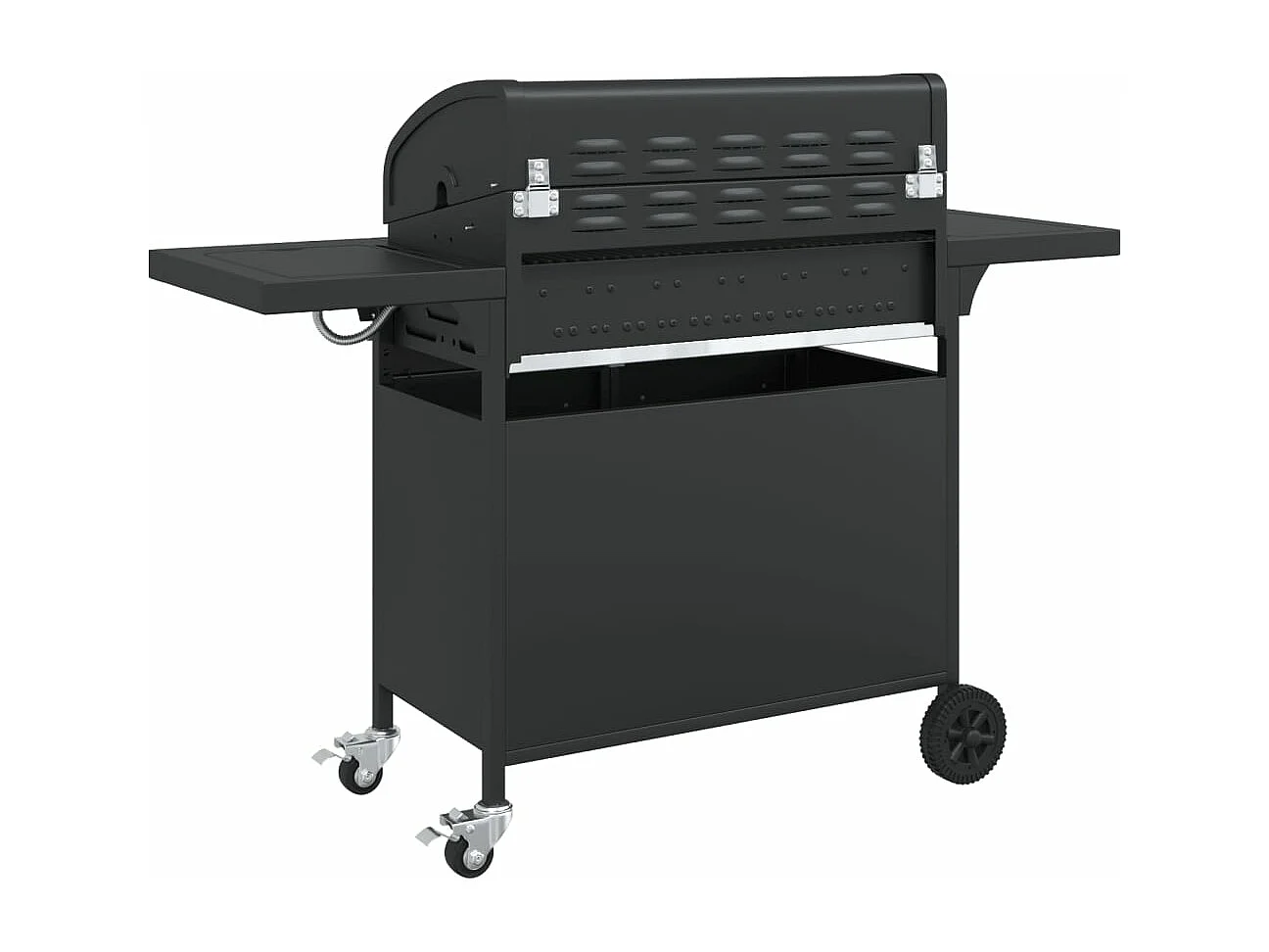 Barbecue gril à gaz avec 7 br?leurs noir acier enduit de poudre