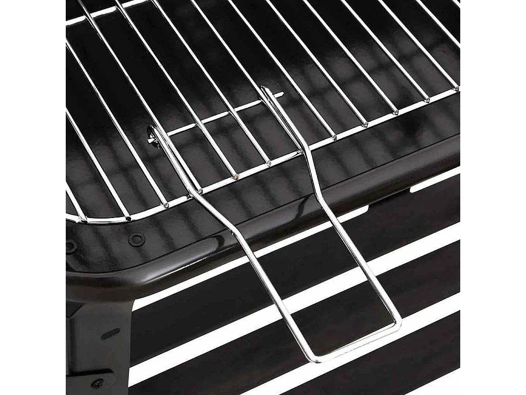 Barbecue au charbon de bois avec roues noir acier