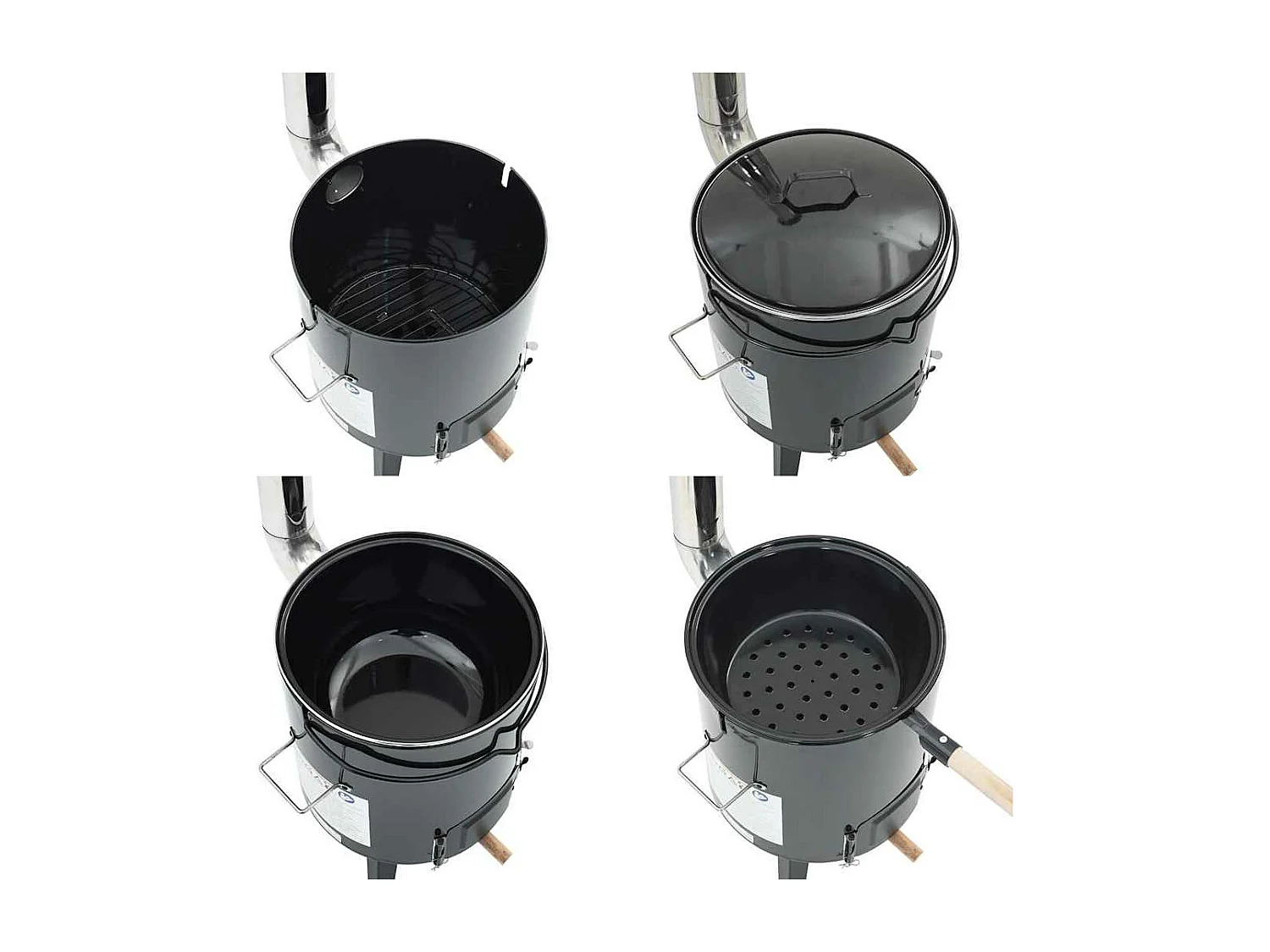 Goulashkanon met schoorsteen en zwart geëmailleerd stalen deksel