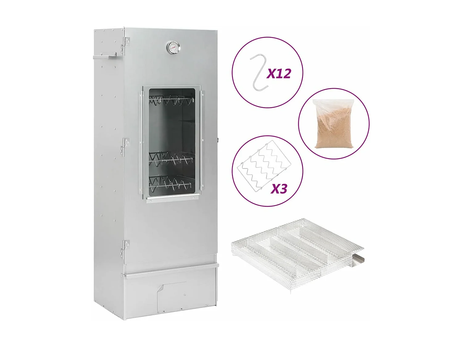 Forno para churrasco, defumador, gerador de fumaça fria, aço galvanizado