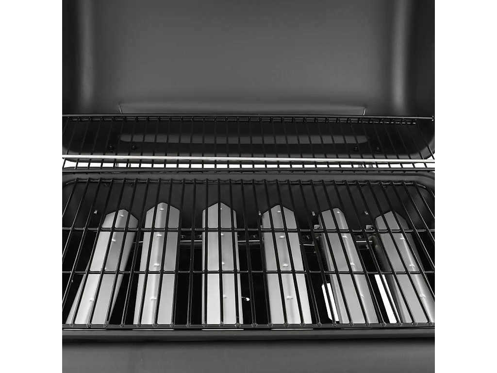 Gasgrill Barbecue mit 6 Brennern Schwarz