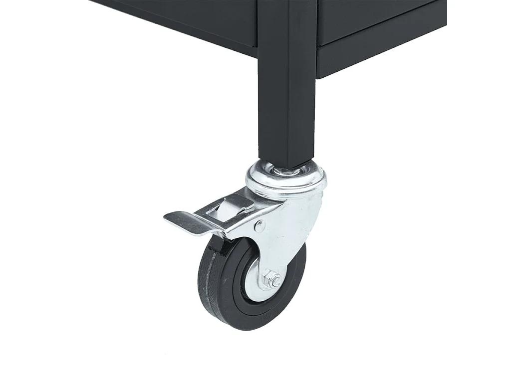 Barbecue gril à gaz avec 5 br?leurs noir acier enduit de poudre