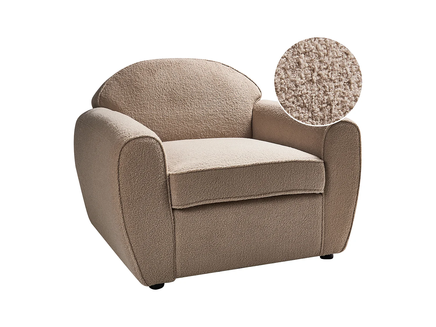 Fauteuil ELLEDE Bouclé Marron clair