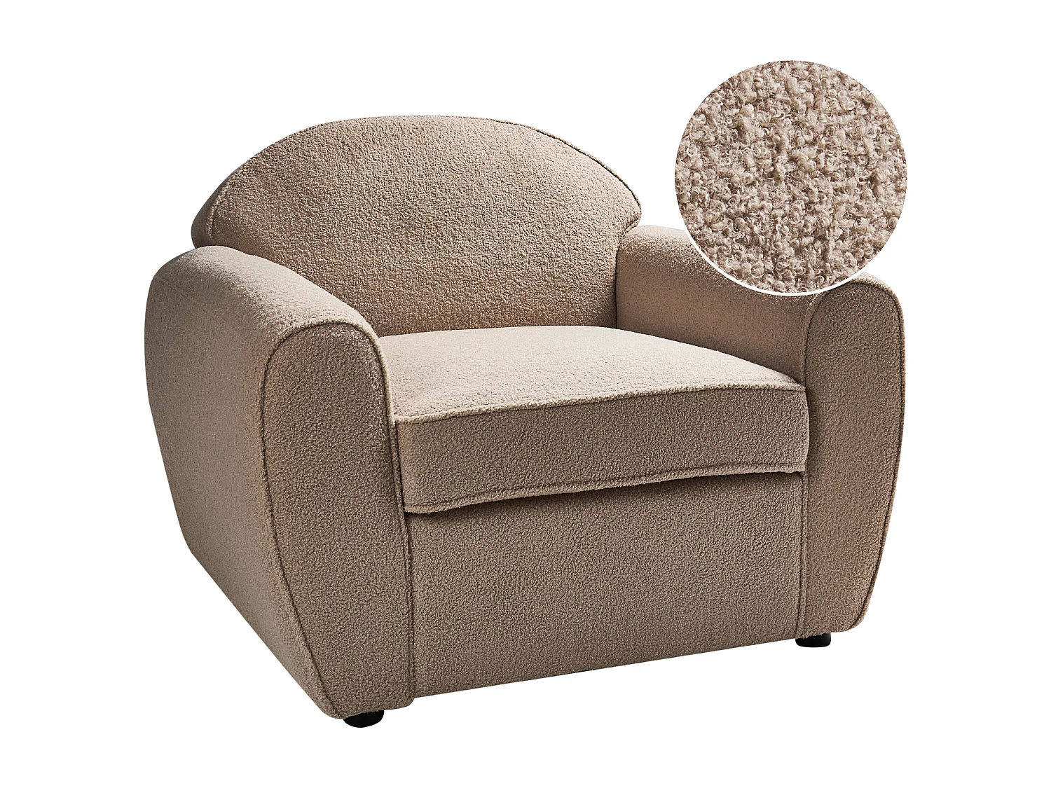 Fauteuil ELLEDE Bouclé Marron clair