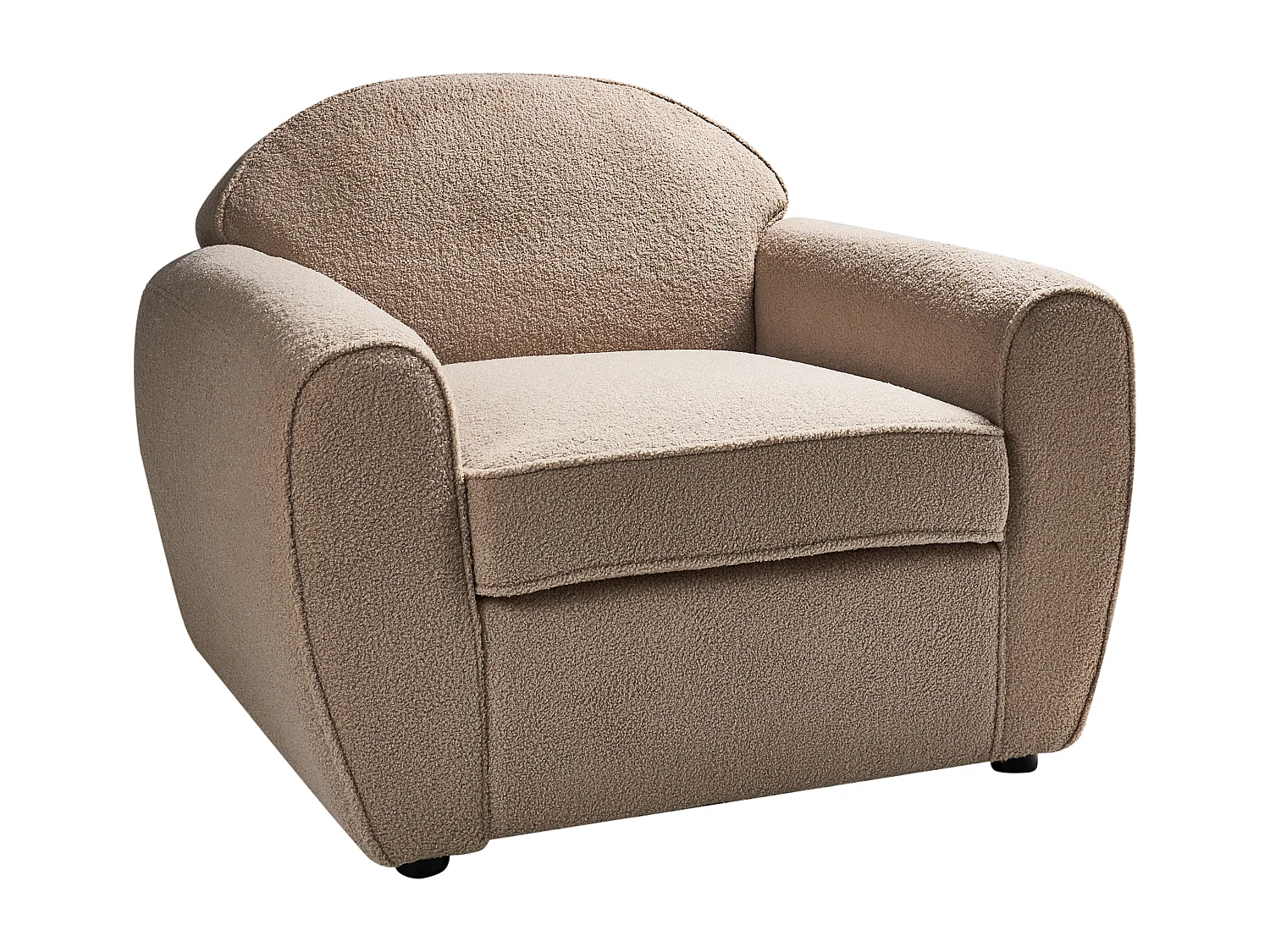 Fauteuil ELLEDE Bouclé Marron clair