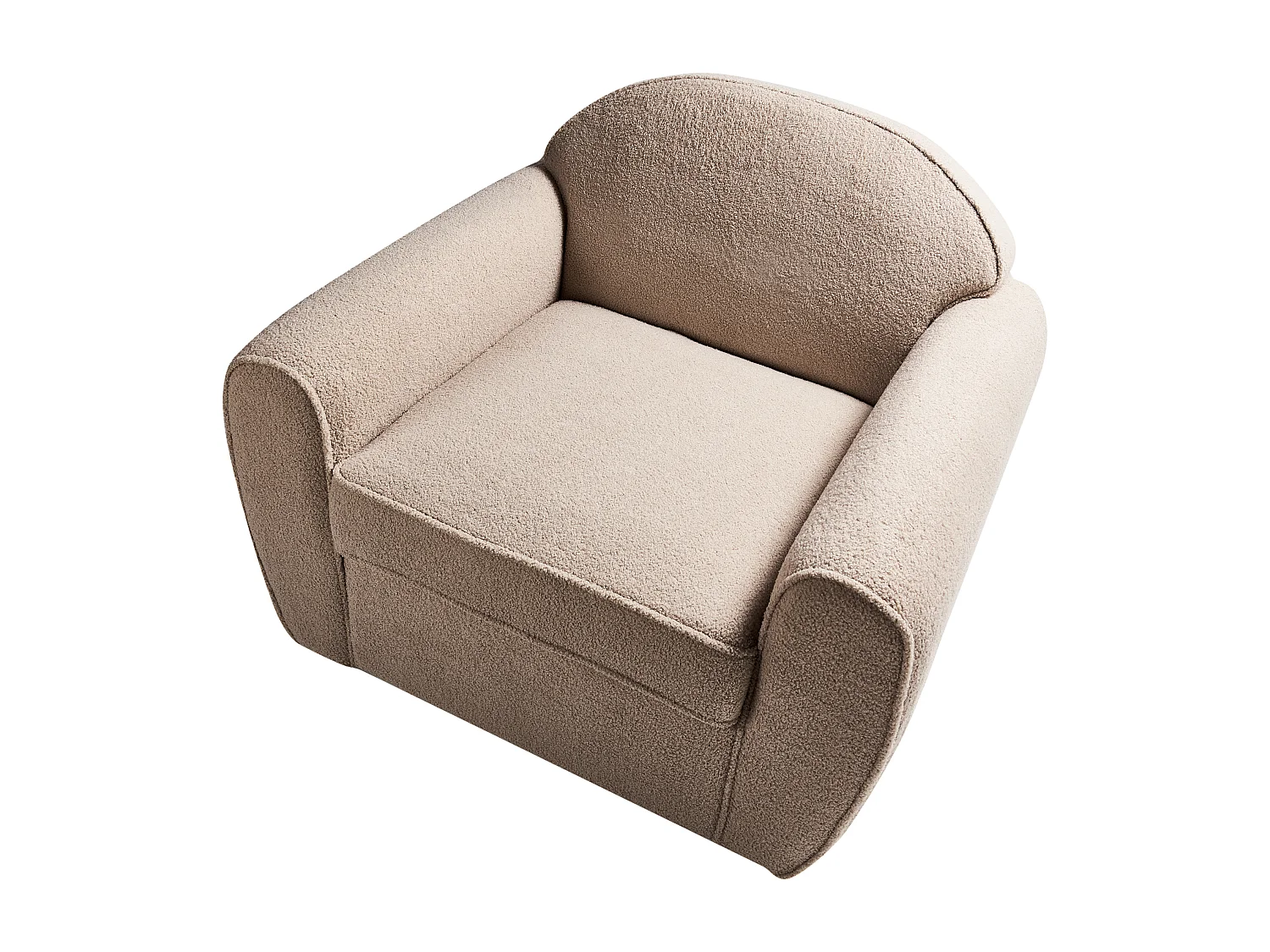 Fauteuil ELLEDE Bouclé Marron clair