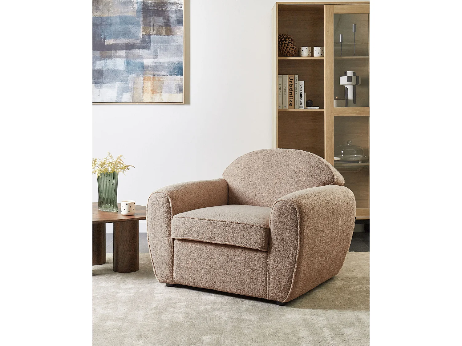 Sessel ELLEDE Bouclé Hellbraun