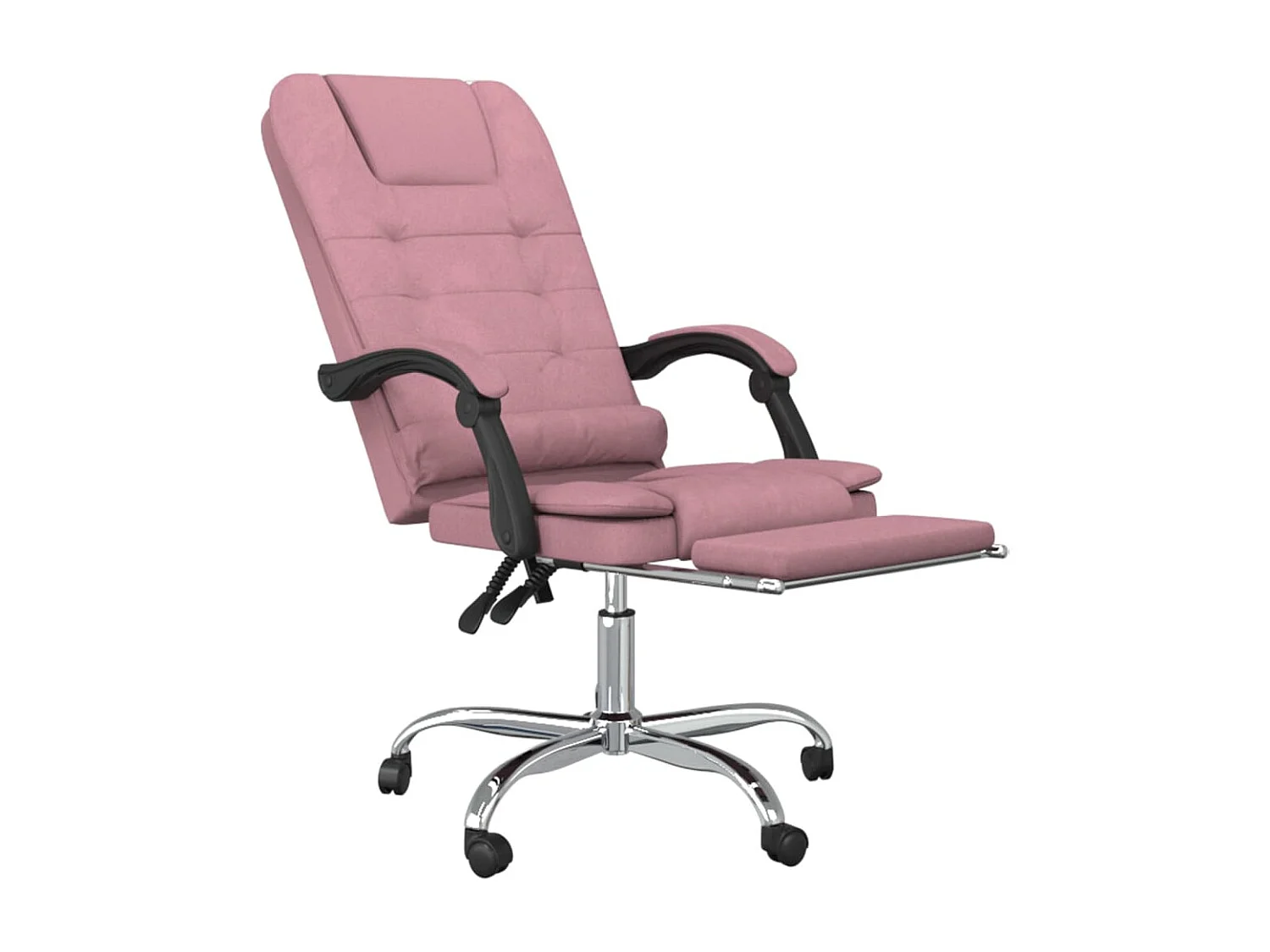 Cadeira de massagem reclinável de escritório rosa veludo