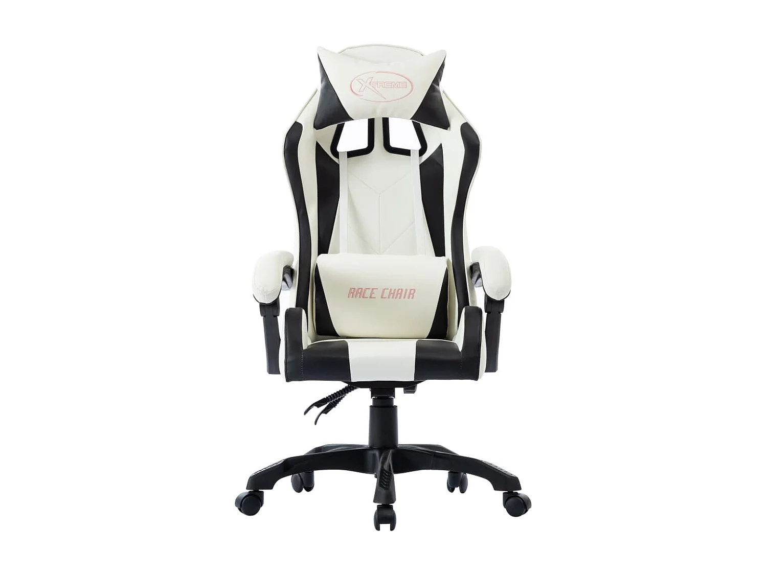 Cadeira de videogame de couro sintético branco