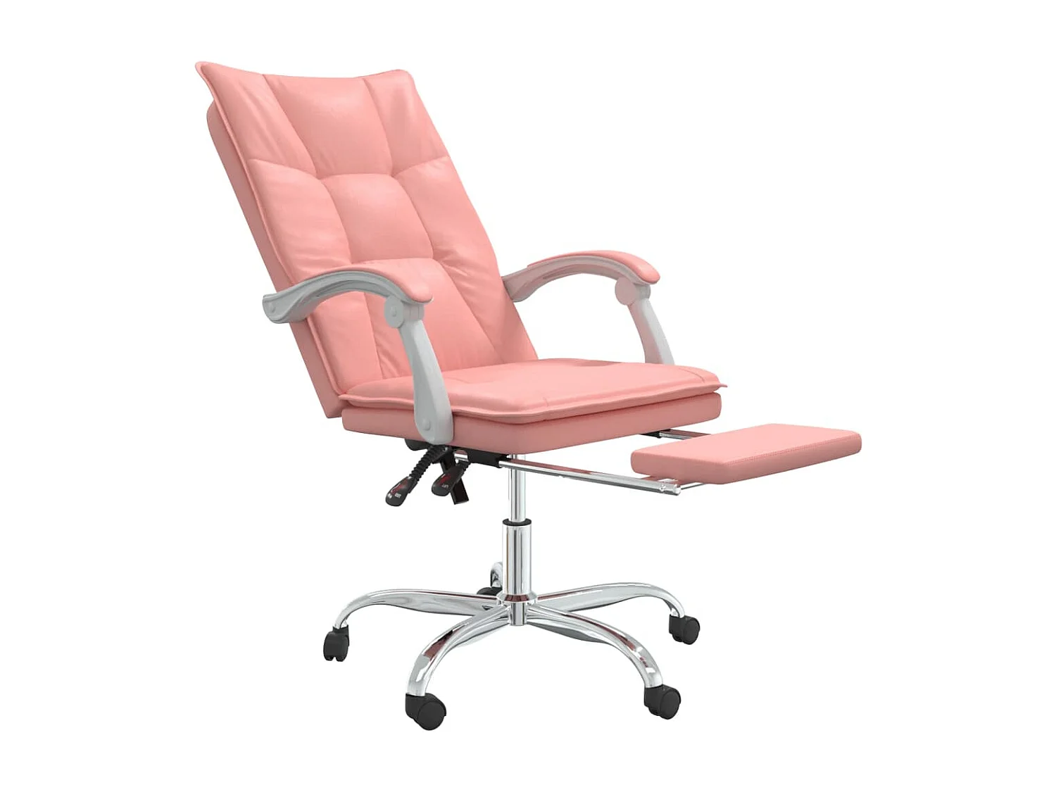 Poltrona reclinabile da ufficio in similpelle rosa