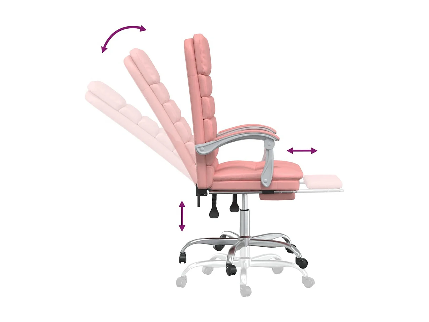Fauteuil de massage inclinable de bureau Rose Similicuir