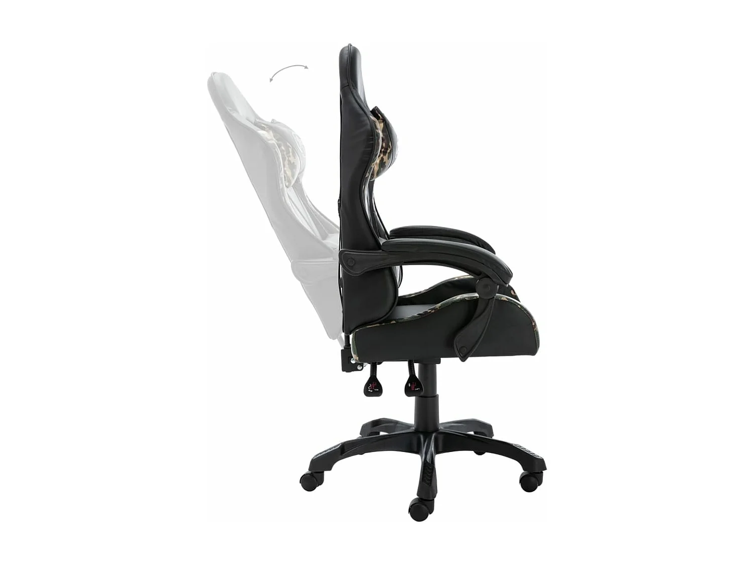 Fauteuil de jeux vidéo Noir et camouflage Similicuir