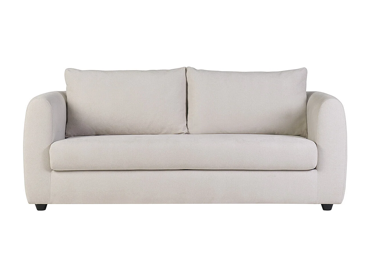 Sofá cama de 3 plazas en tela de terciopelo beige HARLO