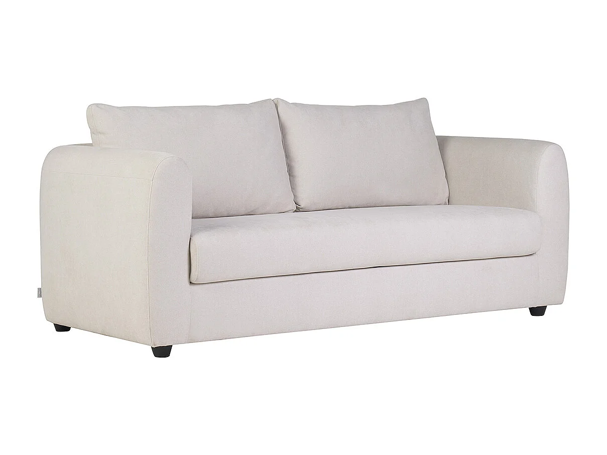 Sofá cama de 3 plazas en tela de terciopelo beige HARLO