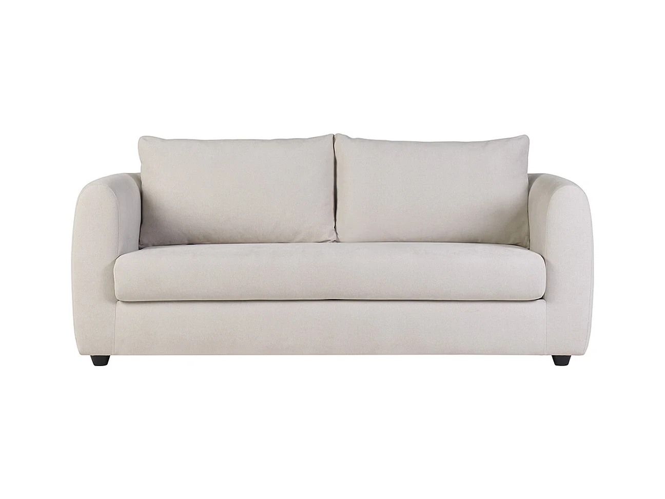 Canapé convertible 3 places en tissu effet velours beige HARLO