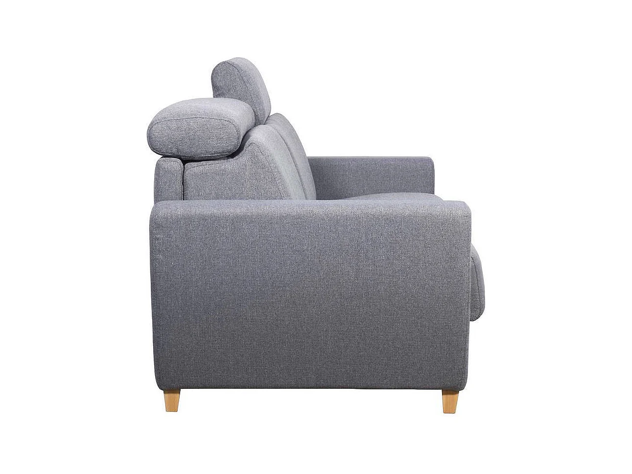 Sofá cama 3 plazas con reposacabezas regulables gris claro con colchón de 18 cm GOYA