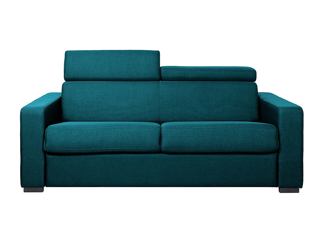 Sofá convertible 3 plazas con reposacabezas ajustables azul petróleo NORO
